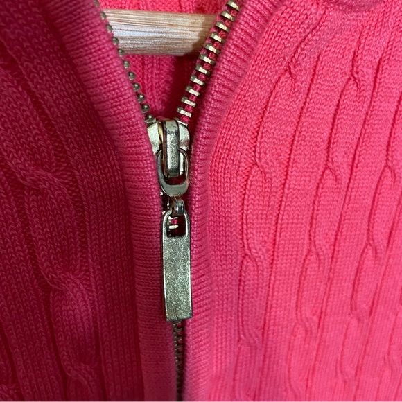 Liz Claiborne Zip Up Cable knit sweater - Medium‎ - Picture 6 of 8